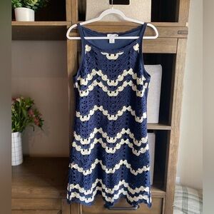 House of Harlow 1960 Navy and Cream Midi Dress